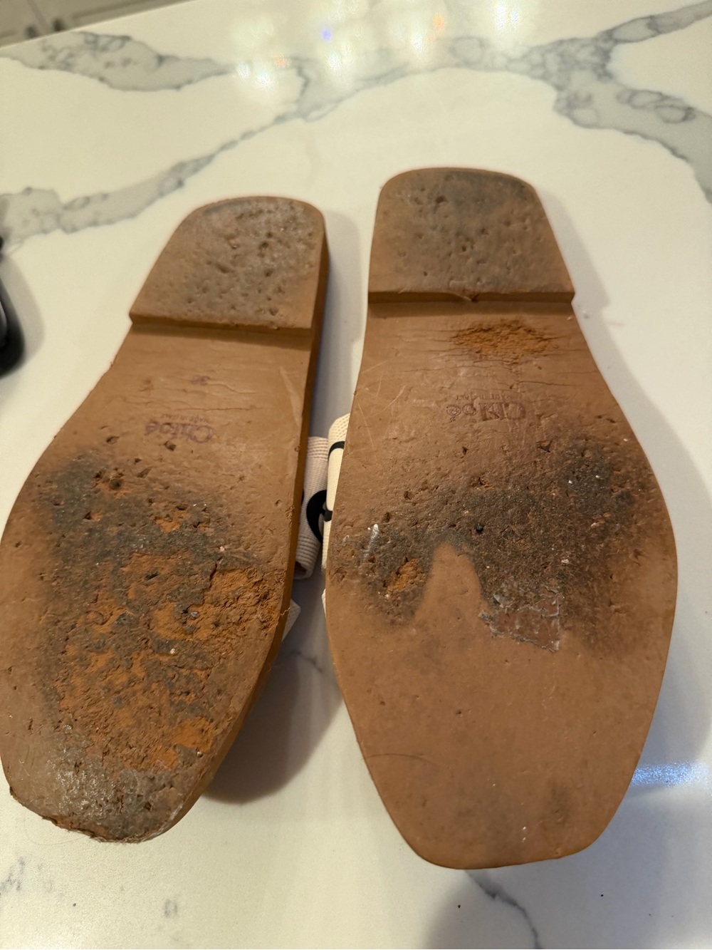 See By Chloé Cream and Black Logo Strap Sandals - Picture 2 of 2